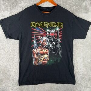 Iron Maiden Band Tee Men's Large Black‎ Graphic Metal 2000s Y2K Emo
